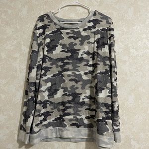 Gray Camo Lounge Boyfriend Sweater